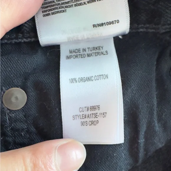 Agolde 90s high rise button flys women’s slim straight legs jeans black size 27 - Picture 13 of 14